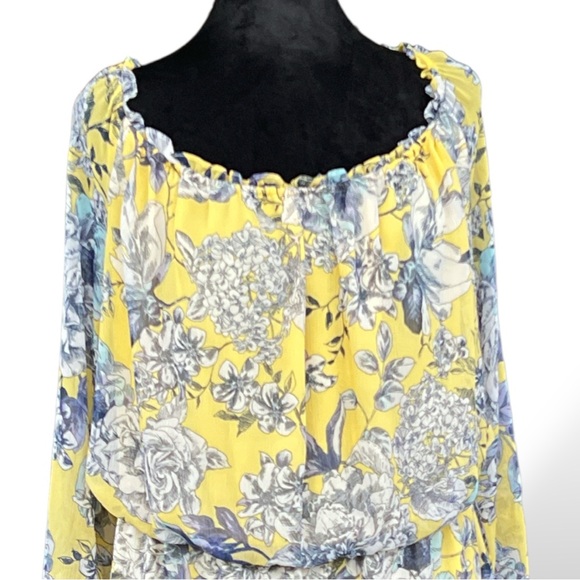 Tommy Hilfiger Yellow and Blue Humming Bird Floral Dress - Picture 6 of 9
